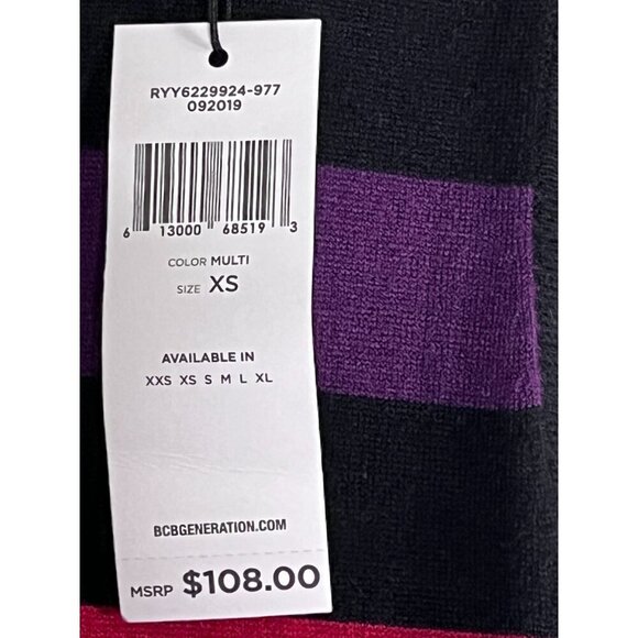 BCBG Striped Tank Maxi Dress XS Colorful Sweater Retro Classic Chic Funky Preppy - Picture 7 of 14